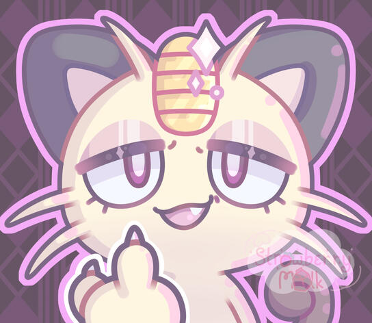 Bird Flippin&#39; Meowth Peeker Sticker