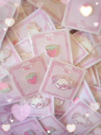 Strawberry Cow &amp; Strawberry Pins