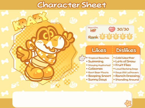 Paper Mario Themed Character Sheet